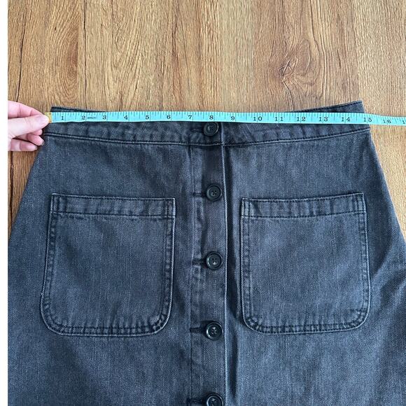 Free People Black Button Jean Skirt Size 28 - Picture 4 of 6